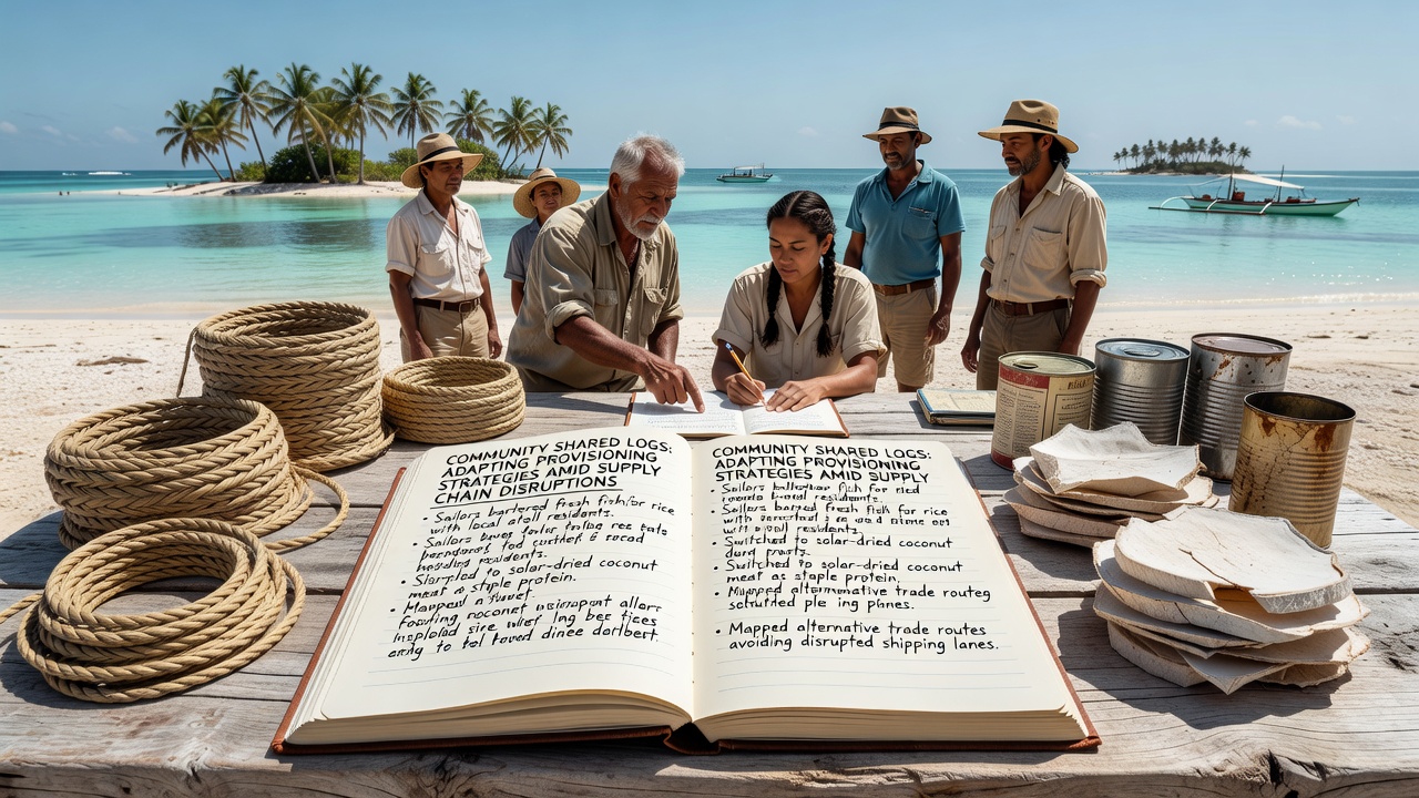 Community Shared Logs Reveal Sailors' Adaptations to Provisioning Challenges in Remote Pacific Atolls